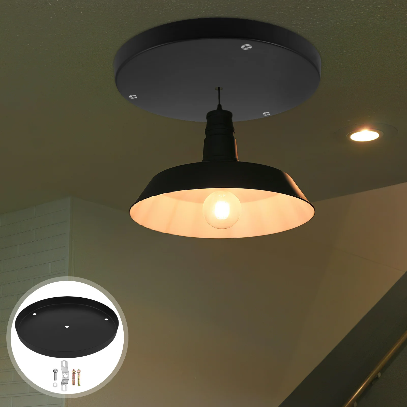 

1Set Black Ceiling Medallion Chandelier Medallion Decorative Flush Mount Light Cover Pendant Lamp Holder Round Ceiling Hole