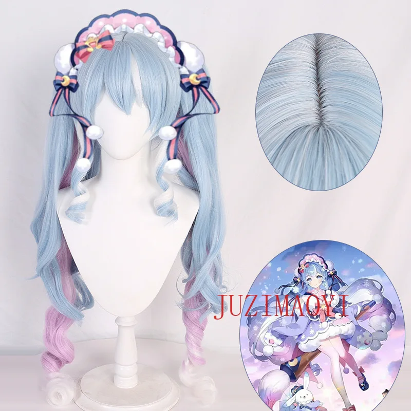 VOCALOID 2023 Snow Miku 90cm Anime Cosplay peruki włókno odporne na ciepło syntetyczne włosy + czapka z peruką