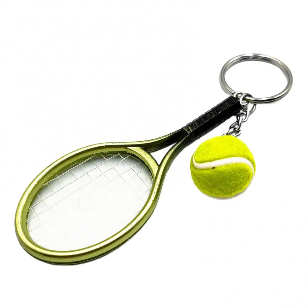 1pc Cute Sport Mini Tennis Racket Pendant Keychain Keyring Key Chain Ring Finder Holer Accessories Gifts for Teenager Fan