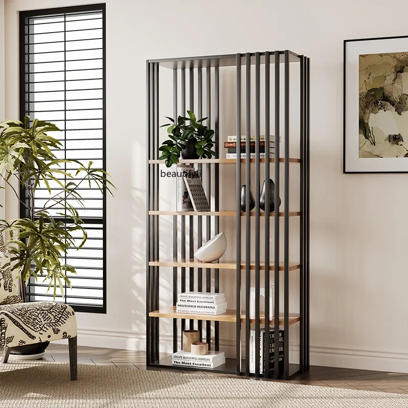 

Simple wrought iron, floor-to-ceiling shelves, office partition display racks, metal display decorative cabinets