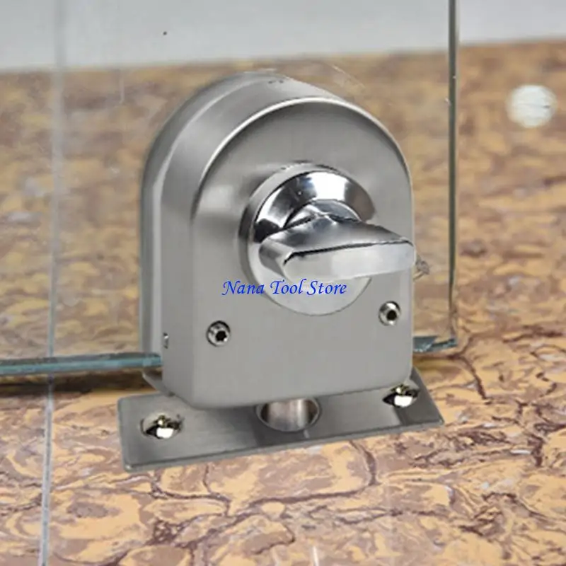 31GJ Keyless Twist Locks Stainless Steel Glass Door Lock Knob Sliding Rotate Bolt Indoor Lock Privacy Catch for Latch Easy to