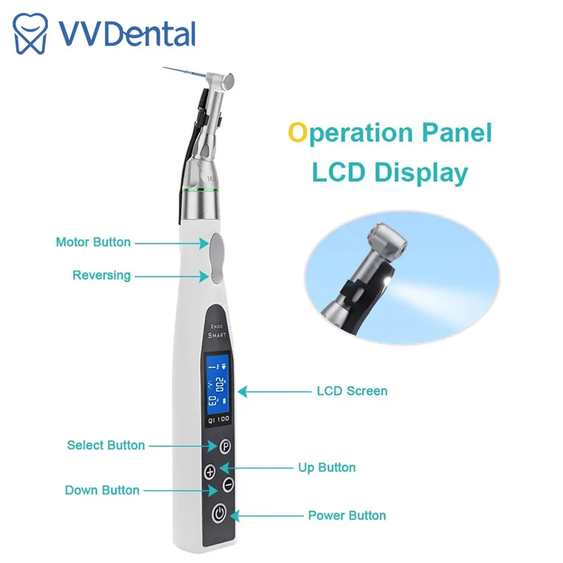 Dental Tools Smart Wireless Endo Motor With LED Lamp 16:1 Standard Contra Angle Handpiece Endodontic Root Canal Treatment