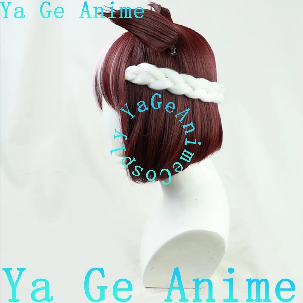 Wig Cosplay Uma Musume Pretty Derby Special Week dengan Ekor dan Hiasan Rambut, Cocok untuk Pesta Halloween dan Karnaval, Rambut Sintetis