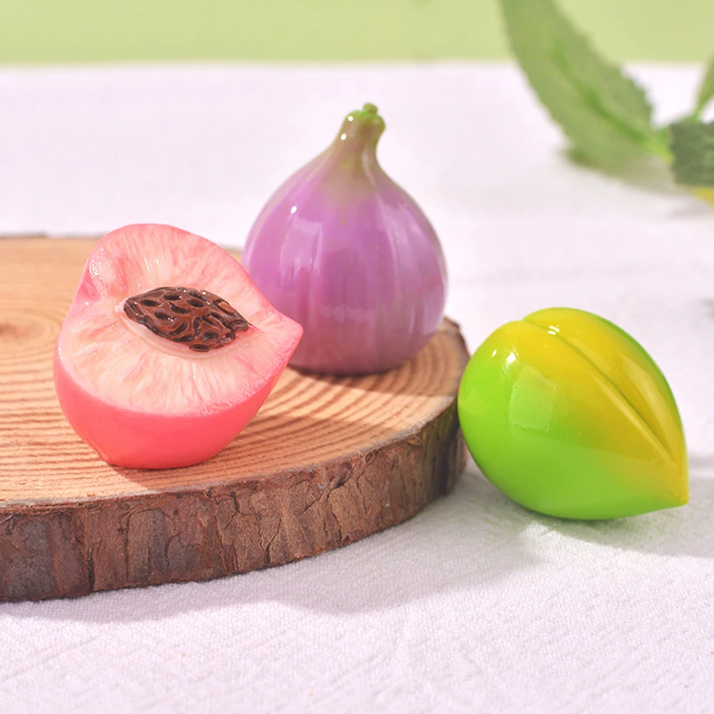

14pcs Micro Landscape Fruit Ornaments Realistic Resin Artificial Fruits Decorations for Desktop Display Miniature Photography