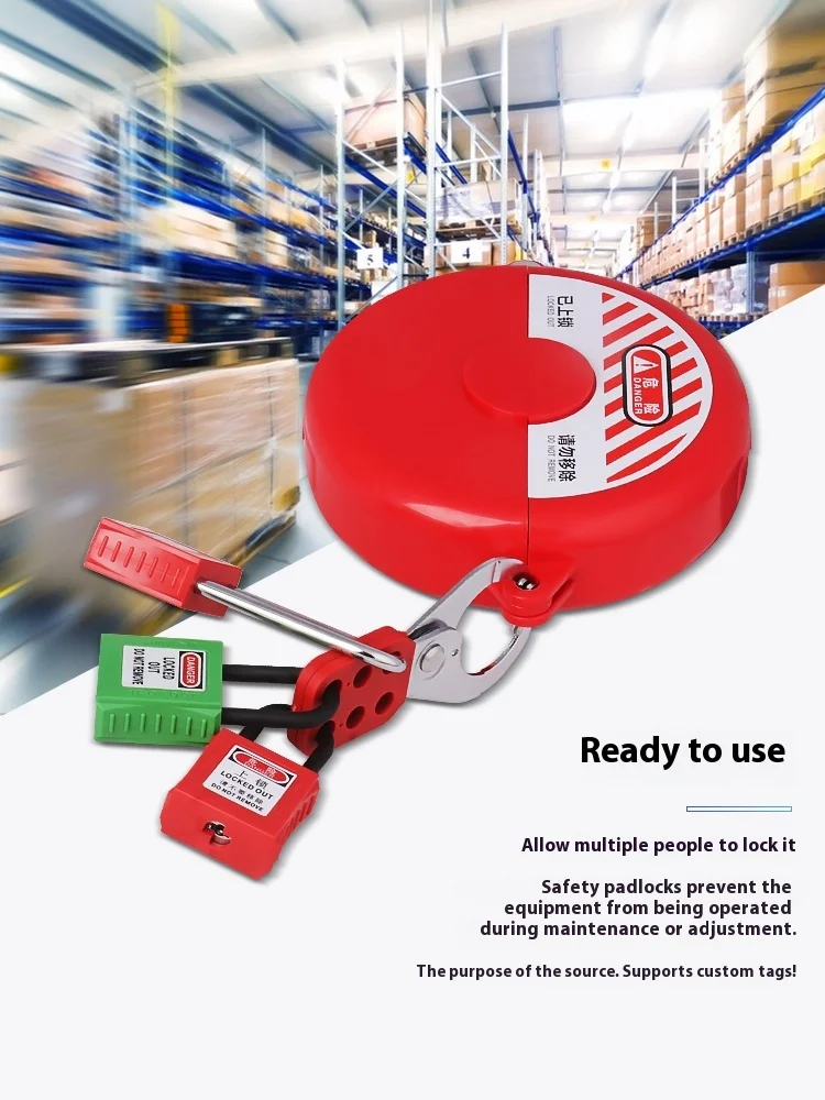 Lucchetto di sicurezza industriale Cavo di fabbrica personale elettrico in nylon isolato Lucchetto di sicurezza Blocco di isolamento energetico Trave d'acciaio