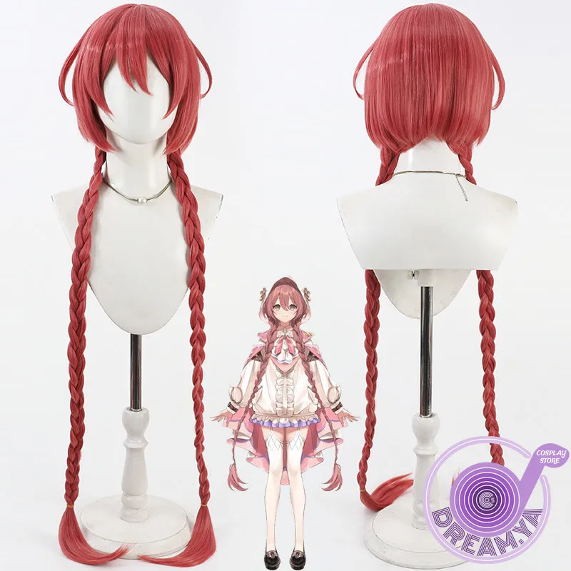 

Парик для косплея Amayui Moka, розовый, длинный, с косами, термостойкий, из синтетических волос, для Хэллоуина, вечеринок, ролевых игр, карнавалов + бесплатная шапочка для парика