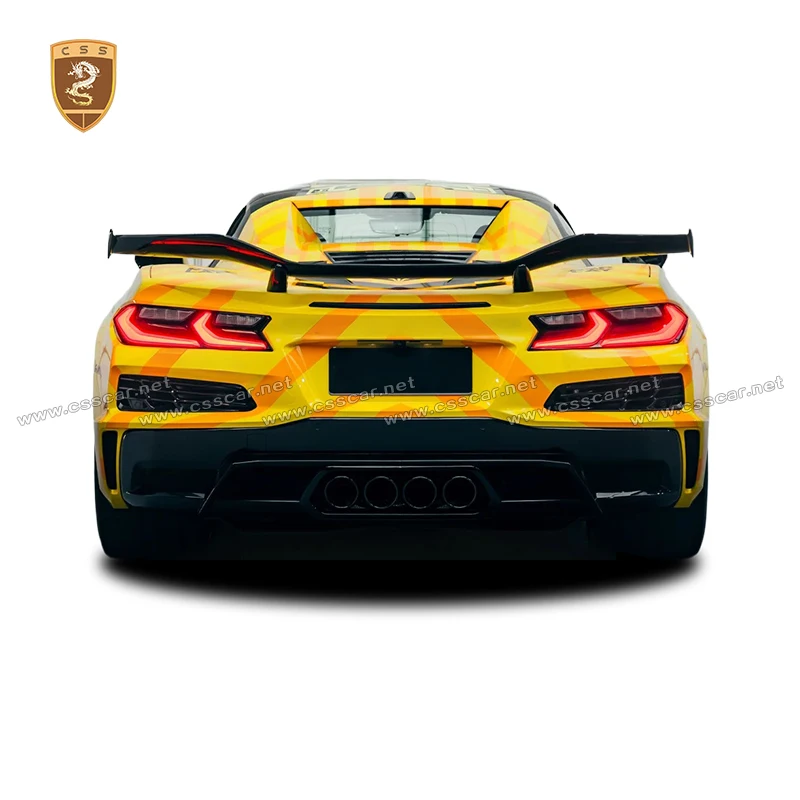 

dry carbon fiber car rear wing Z06 styling for Chevrolet C8 2023 auto trunk spoiler for Corvette racing high tail wing Splitter