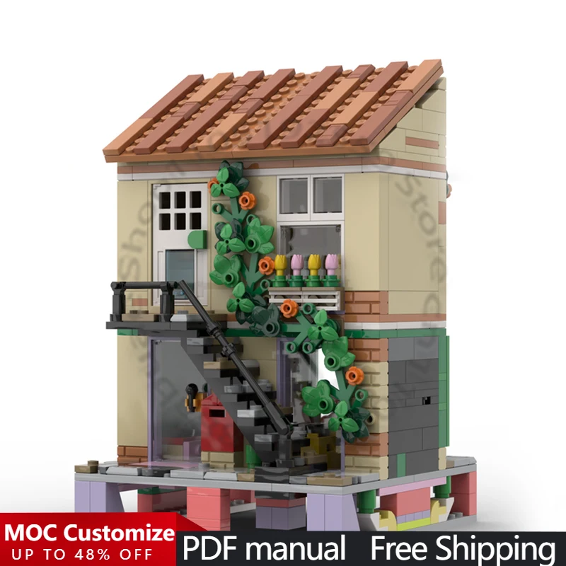 

640 деталей, модульный конструктор «Музыкальный магазин», MOC, настраиваемый, креативный дизайн, популярная игрушка-конструктор, подарок на Рождество