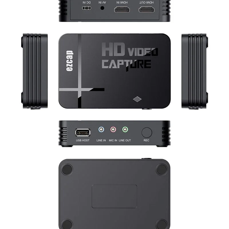 1080P HD AV Video Capture Card Recording Loop Analog To Digital Video Recorder Save To USB Flash Disk Mic in Line In
