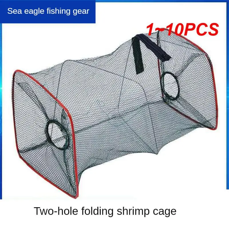 1~10PCS Shrimp Fish Trap Telescopic Folding Fishing Net Mesh Fishnet Cage with Feeder Creel Fordable Carpfishing Crayfish