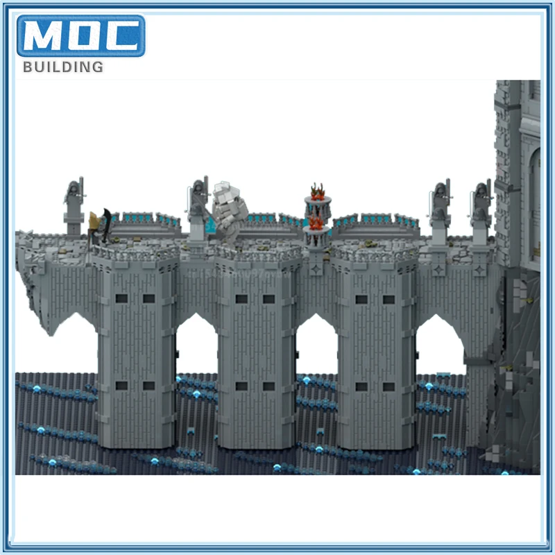 

Medieval 3D Baseplate MOC Building Blocks Castle With River Castle Street Views Church Modular Creative Bricks Model Toys Gifts