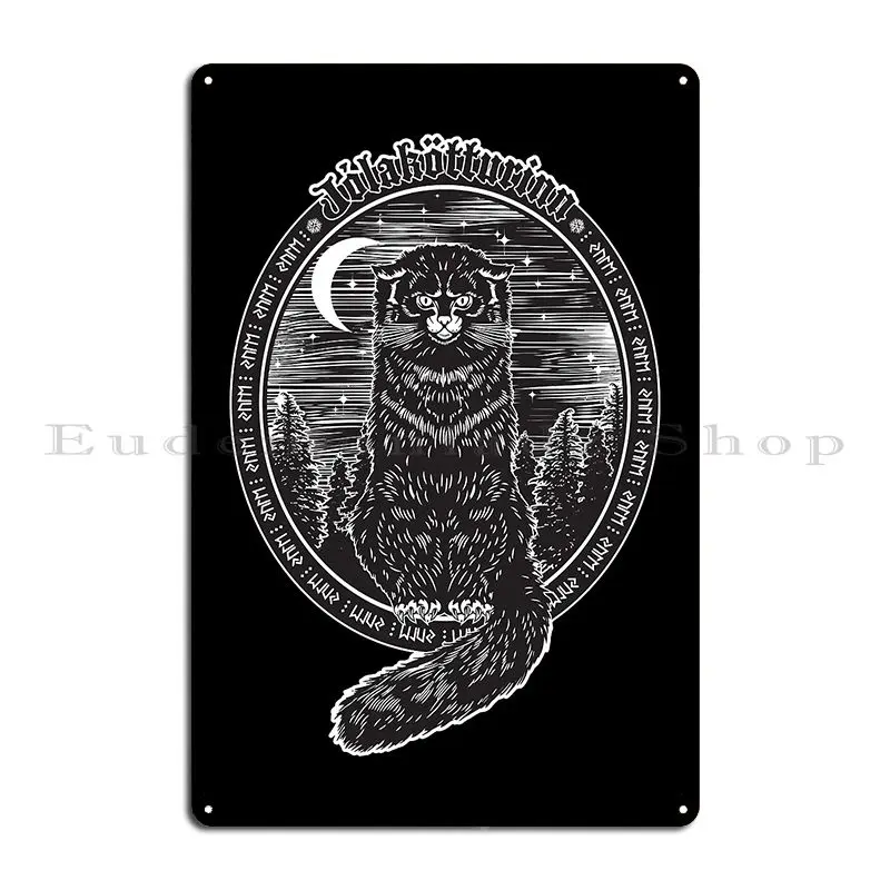 Yule Cat Of Iceland Jolakotturinn Icelandic Christmas Gift Metal Plaque Poster Garage Funny Customize Poster Tin Sign Poster