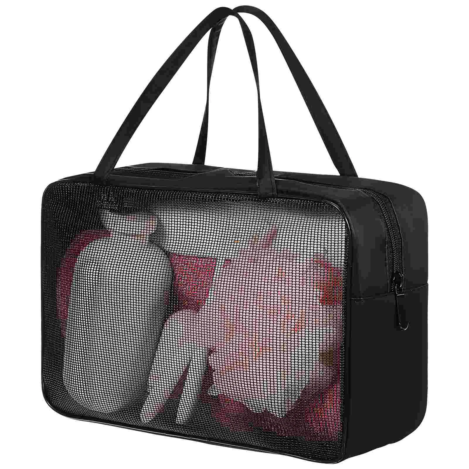 Bolsa de viaje para mujer, bolsa de aseo transparente, malla para lápiz, tela Oxford, bolsas para el cuidado de la piel