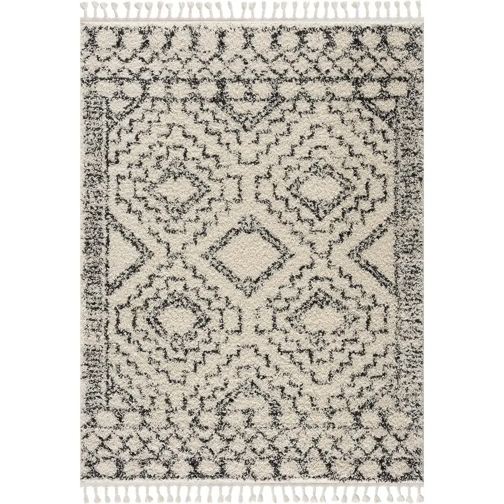 Carpet Farmhouse Living Room Bedroom Large Area Rug with Tassel - Fluffy Plush High Pile Carpet , 9'2