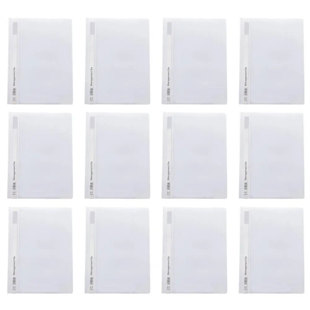정보 카드 폴더 12pcs A4 파일 폴더(이동식 인덱스 카드 포함) 투명 전면 커버 사무실용 플라스틱 문서