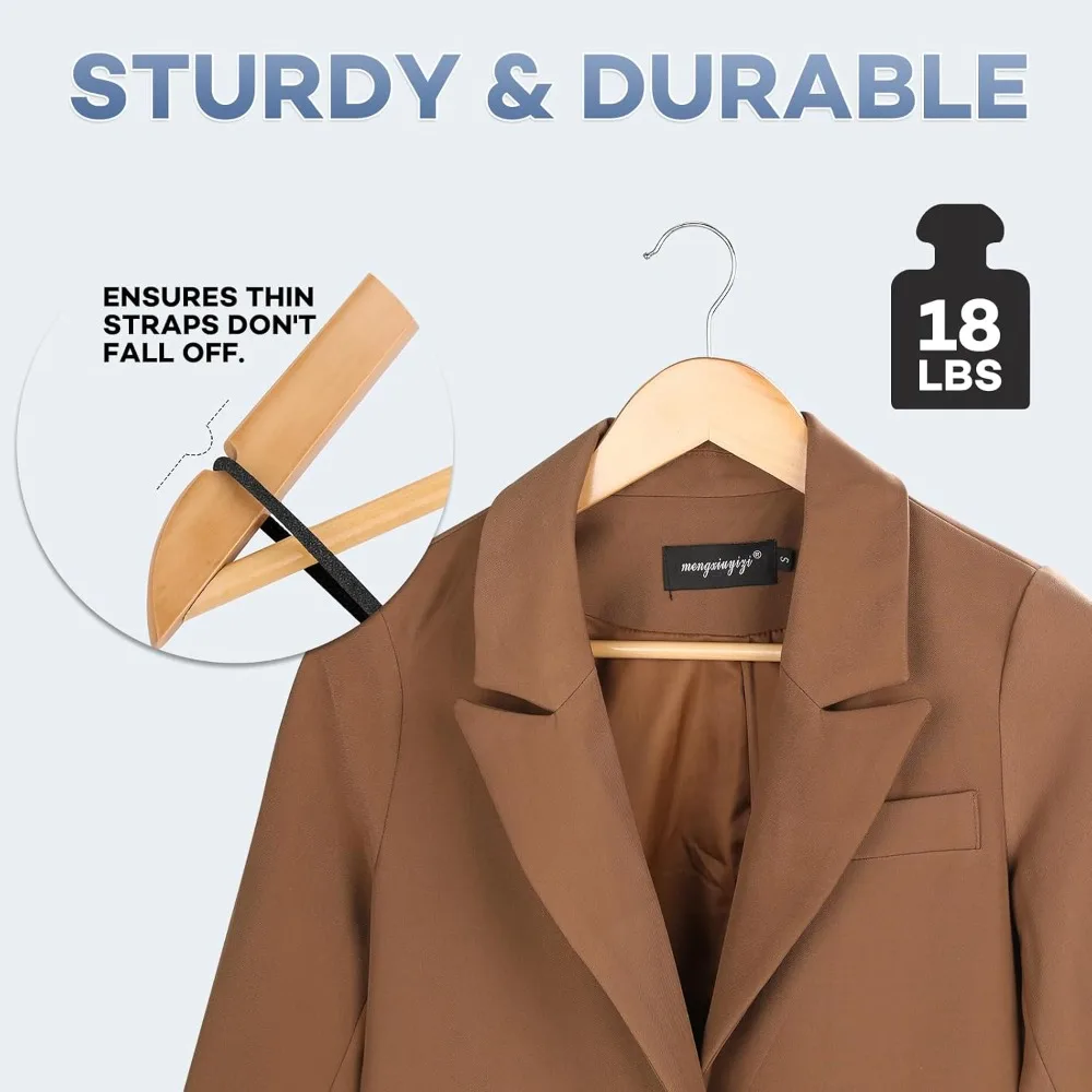 

Wooden Hangers 80 Pack,Wood Hangers for Coats, Suits, Jackets, Closet & Pants Durable Premium Wood Hangers with 360-Degree