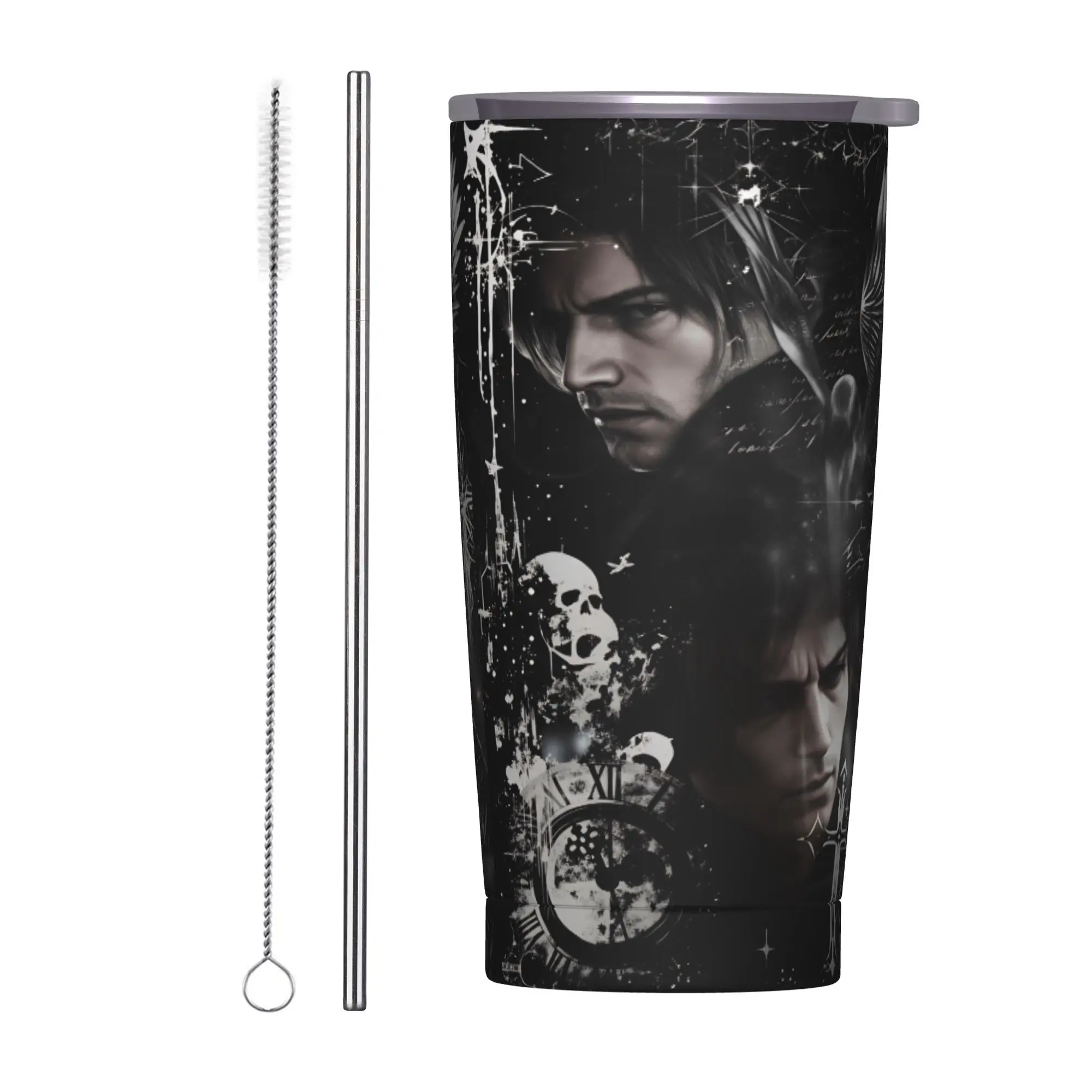 Residents Evils Stainless Steel Tumbler  Camping Coffee Mug With Straws and Lid Large Capacity Mugs Cup Cold Drink Water Bottle