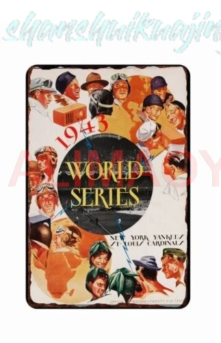1943 World Series game Program A Metal Tin Sign 12 x 18 sign