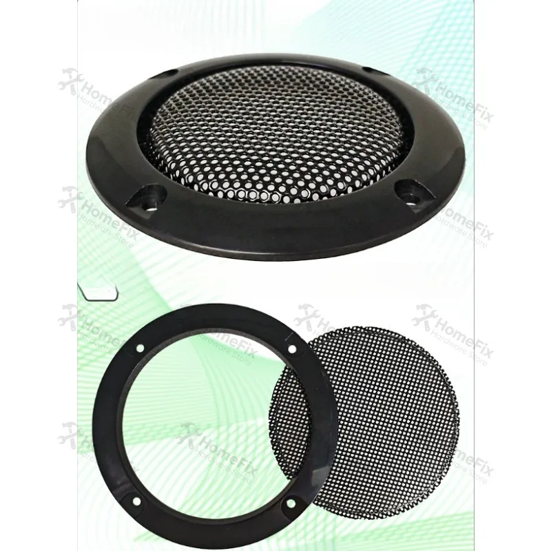 1PC 4/5/6/8 Inch Black Speaker Grille, Round Metal Mesh Cover for Audio