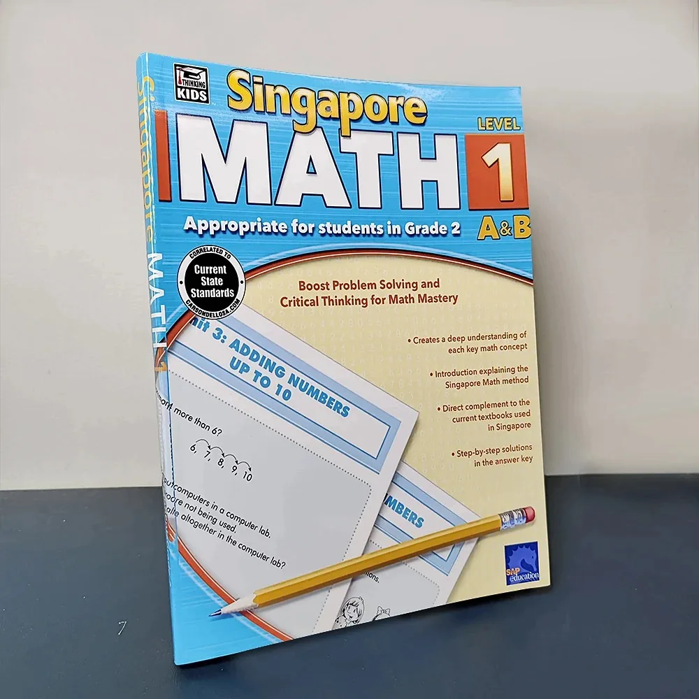 1book Singapore Math Level 1/2/3/4 Appropriate for students Workbook Boost Problem Solving and Critical Thinking for mathematics