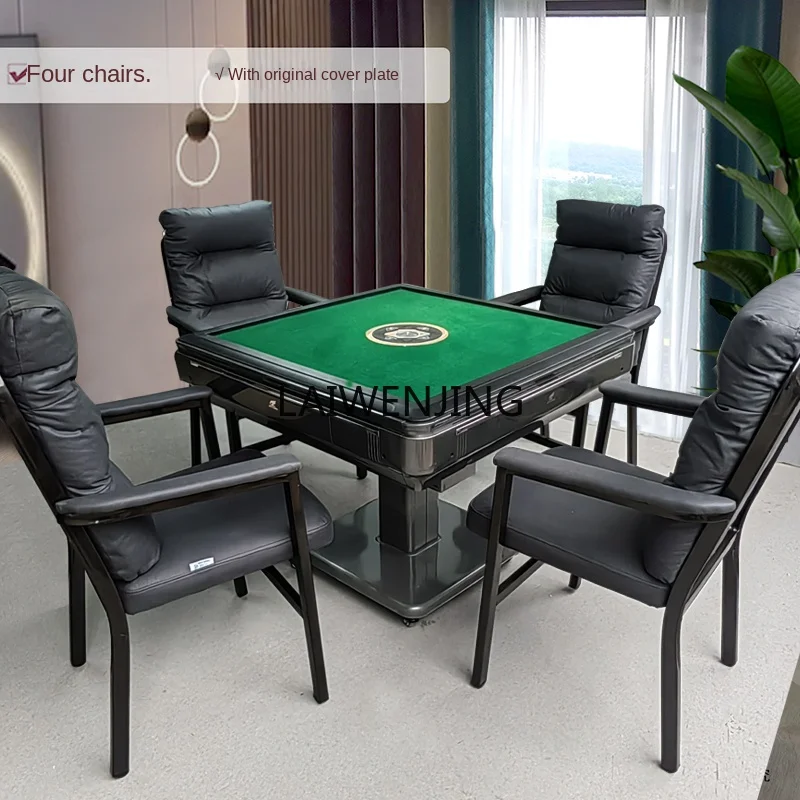 LYN new silent automatic folding mahjong machine, dual-purpose mahjong table for meals and entertainment, with fire