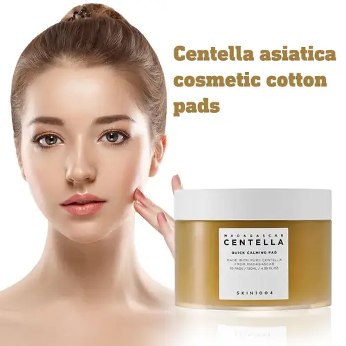 [Centella] Almohadillas de algodón cosméticas Asiatica, 70 Uds., limpieza rápida, exfoliación y paquete hidratante de emergencia, almohadillas de algodón para maquillaje