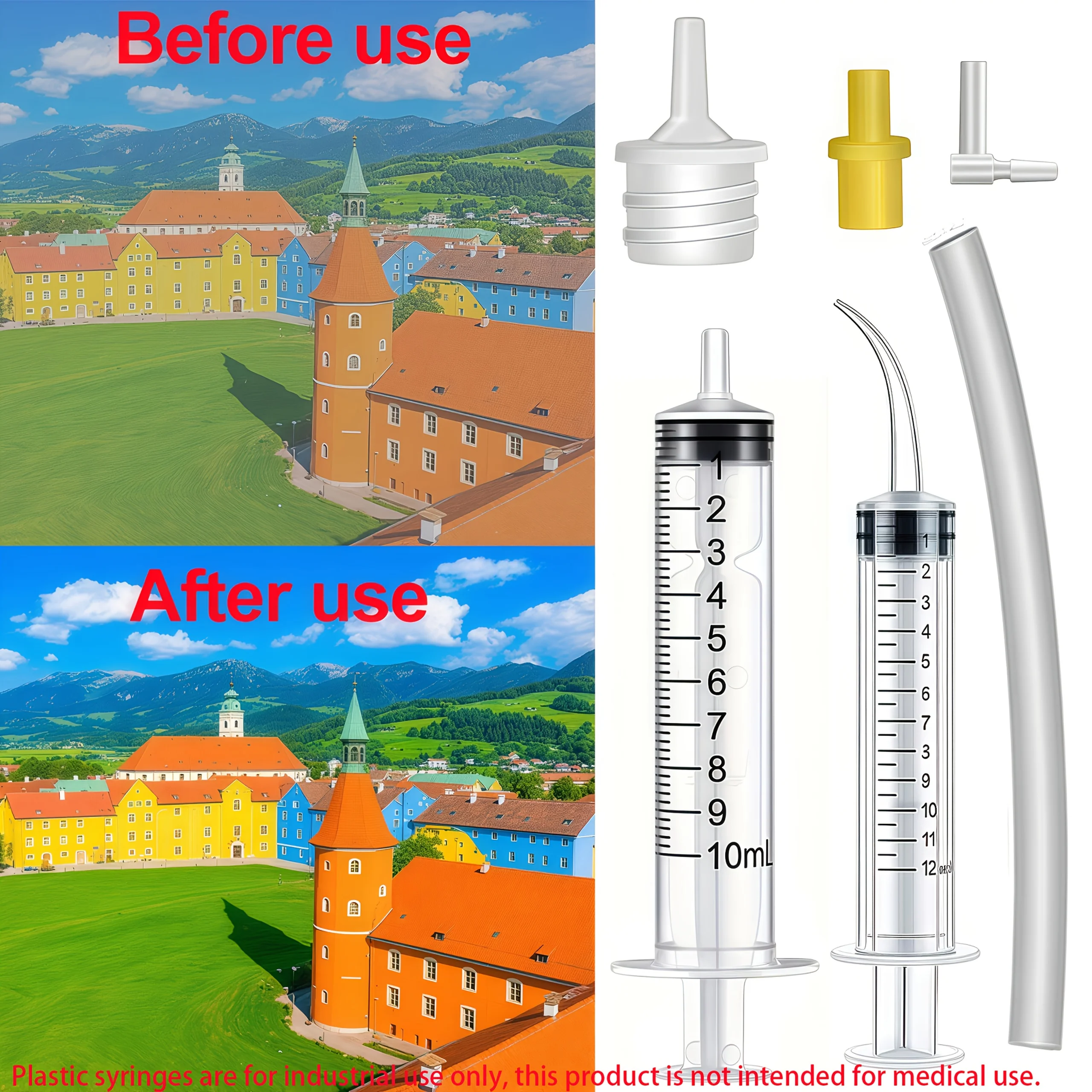 A set of printer head cleaning tools - non-charging, non-electronic, made of plastic, for maintenance and repair cleaning.