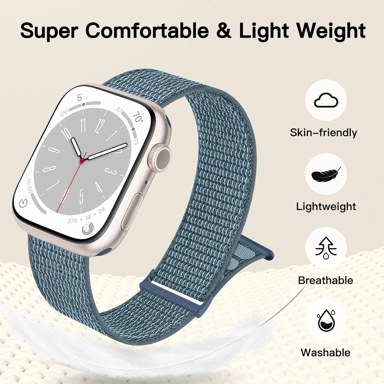 Nylon loop Strap For Apple Watch Band  49mm 46mm 42mm 45mm 44mm 41mm Sport  Bracelet iwatch bands Series 12 11 10 9 8 7 6 Ultra
