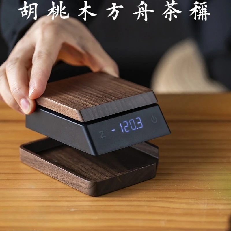 Walnut solid wood small tea scale gram electronic scale mini weighing device