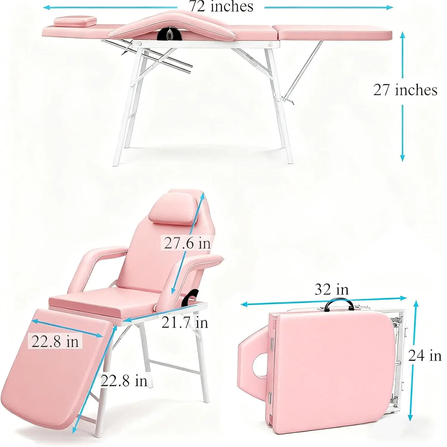 Pink Foldable Tattoo Chair 73