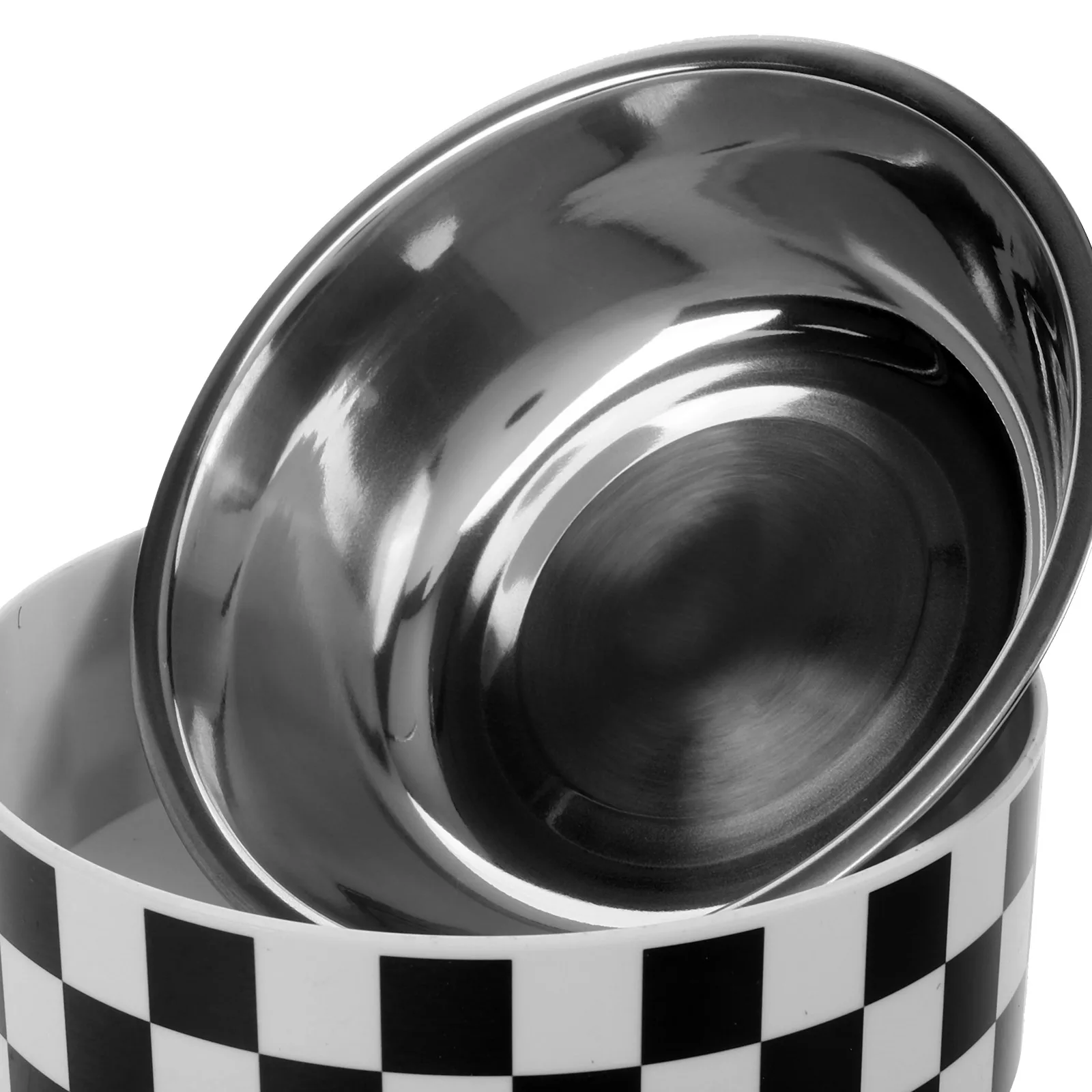 

Anti-tip Pet Bowl Cat Feeding Floor Food and Water Stainless Steel Elevated Dog