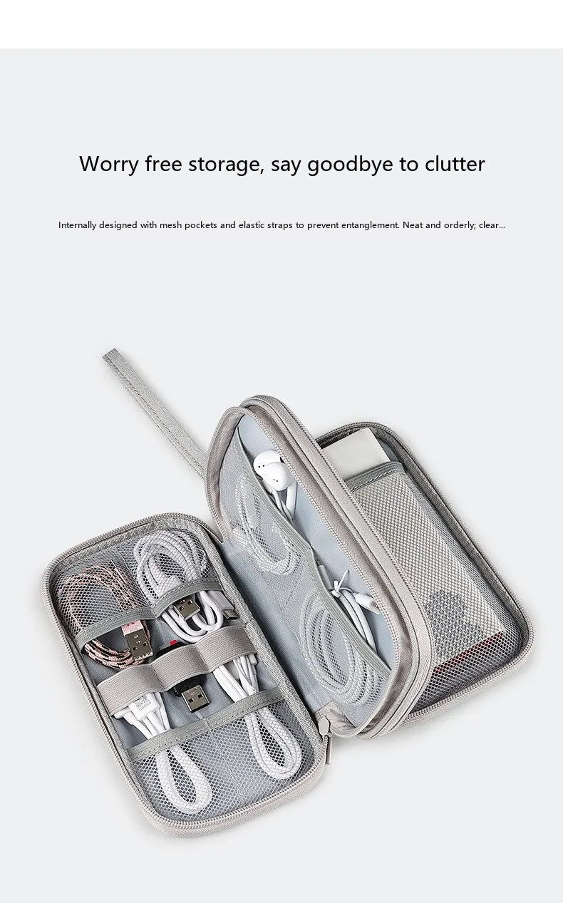 Kabel-Organizer-Tasche Reise-Digitalzubehör-Aufbewahrungstasche für Telefon-USB-Ladegerät – Detail 7