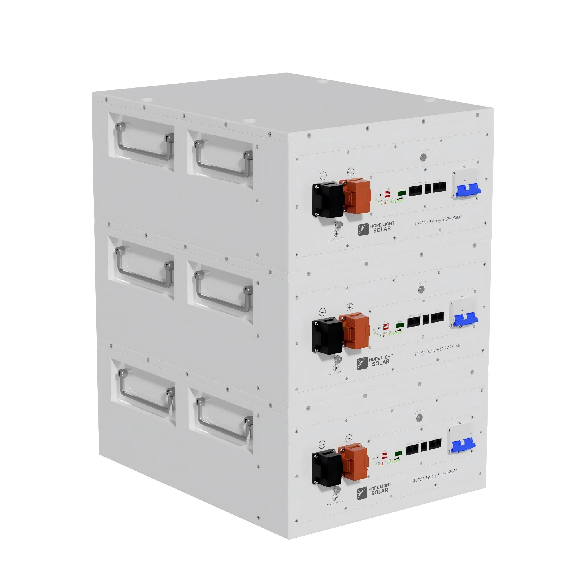 Rack Stackable Lithium Battery 15KWH 30KWH 40KWH 51.2V 280AH Lifepo4 Battery Bluetooth