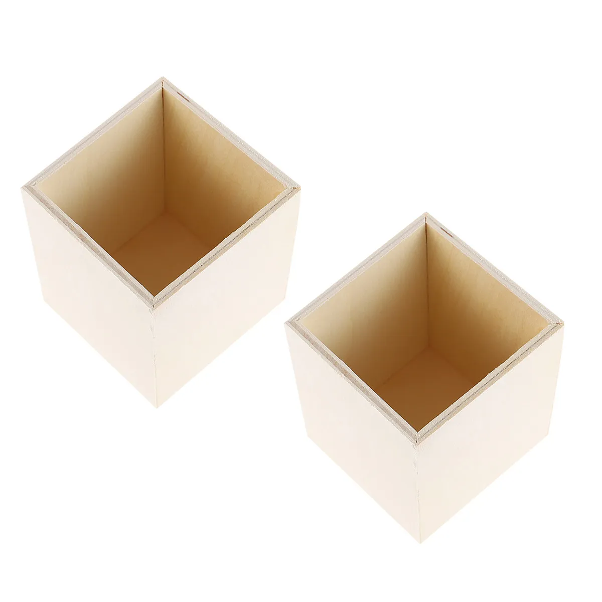 2Pcs Wooden Pen Holder Set Premium Desk Organizer for Pens Pencils Erasers Home Office Decoration Desktop Accessory Stationery
