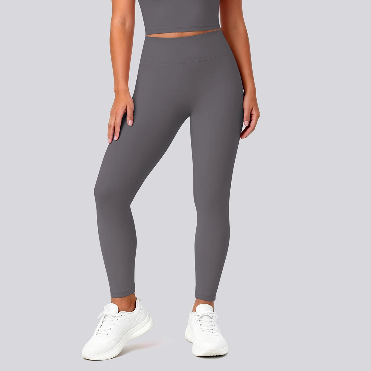 Hochtaillierte, schnelltrocknende Yoga-Hose für Damen, Fitness-, Lauf-, Rad- und Workout-Leggings, einfarbige, formgebende Sport-Hose – Detail 23