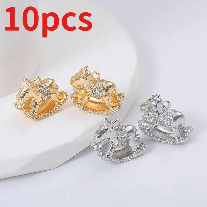 

10 шт., подвески в форме сердечного дизайна, медный кулон, ювелирные аксессуары, подвески в форме лошади, сделай сам, для ожерелья, аксессуары