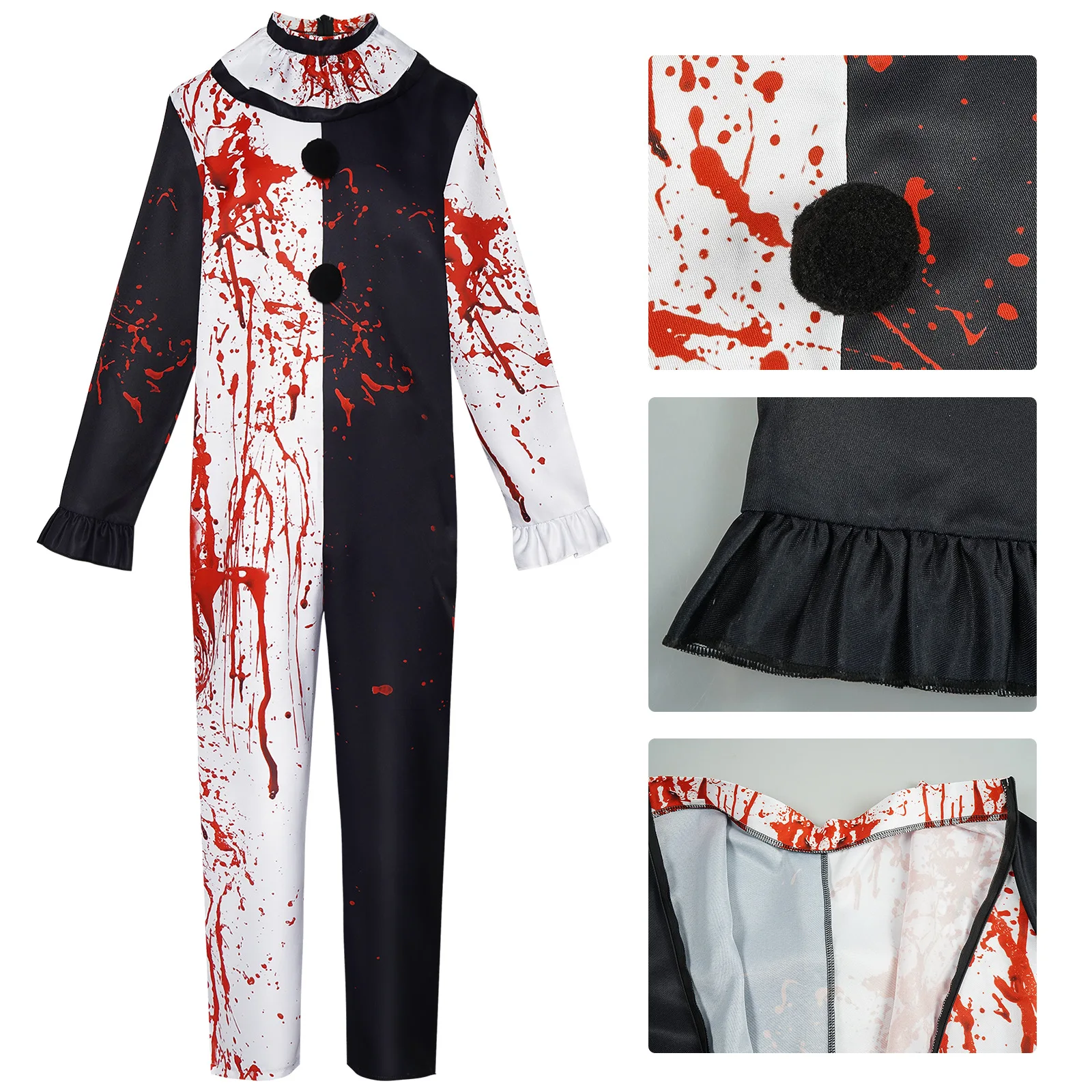 Movie Art The Clown Cosplay Costume Terrifier 2 Art The Clown Cosplay Bloody For Men Women Party Halloween Jumpsuit