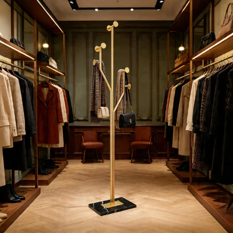 

Креативная металлическая напольная вешалка-стойка для одежды в спальню с крючками, прикроватная вешалка для хранения одежды