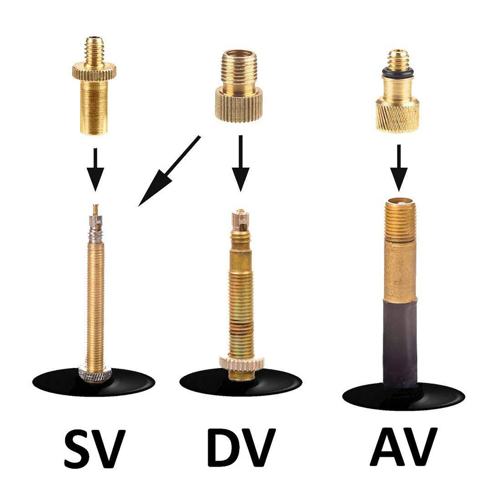 Bike Pump Tire Valve Adapter Assortment Set Inflator Nozzles Accessories