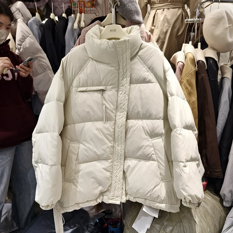 الشتاء قطري سستة الوقوف طوق أسفل سترة الإناث الصلبة سميكة الدافئة أبلى النساء 90% الأبيض بطة أسفل باركر أسفل السترات