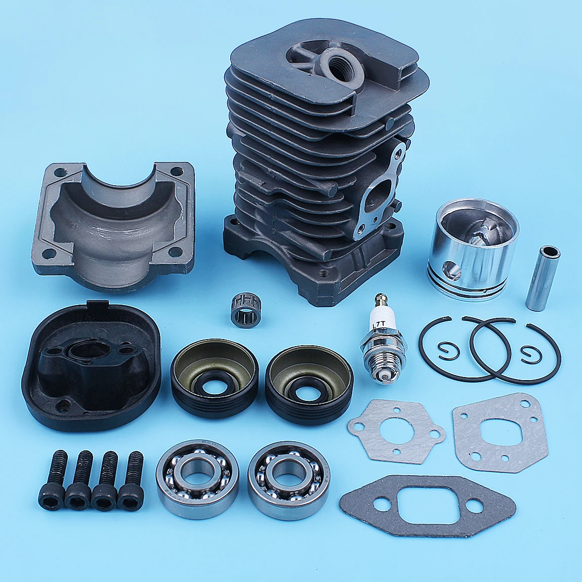 Imagem -04 - Nikasil Cilindro Pistão Manivela Rolamento Vedação Kit Junta para Poulan Pp220 Pp221 Pp260 1950 2150 2250 2450 2550 Sm4018 Motosserra 41 mm
