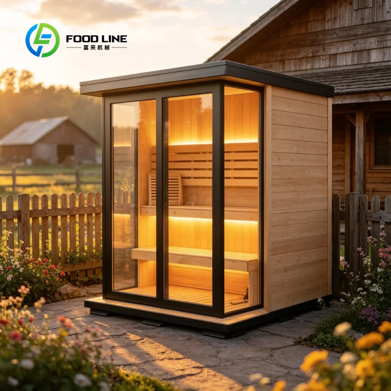 Custom Premium Hemlock Indoor Sauna, Floor-to-Ceiling Glass Front with Electric Stove for Home Spa Therapy Relaxation