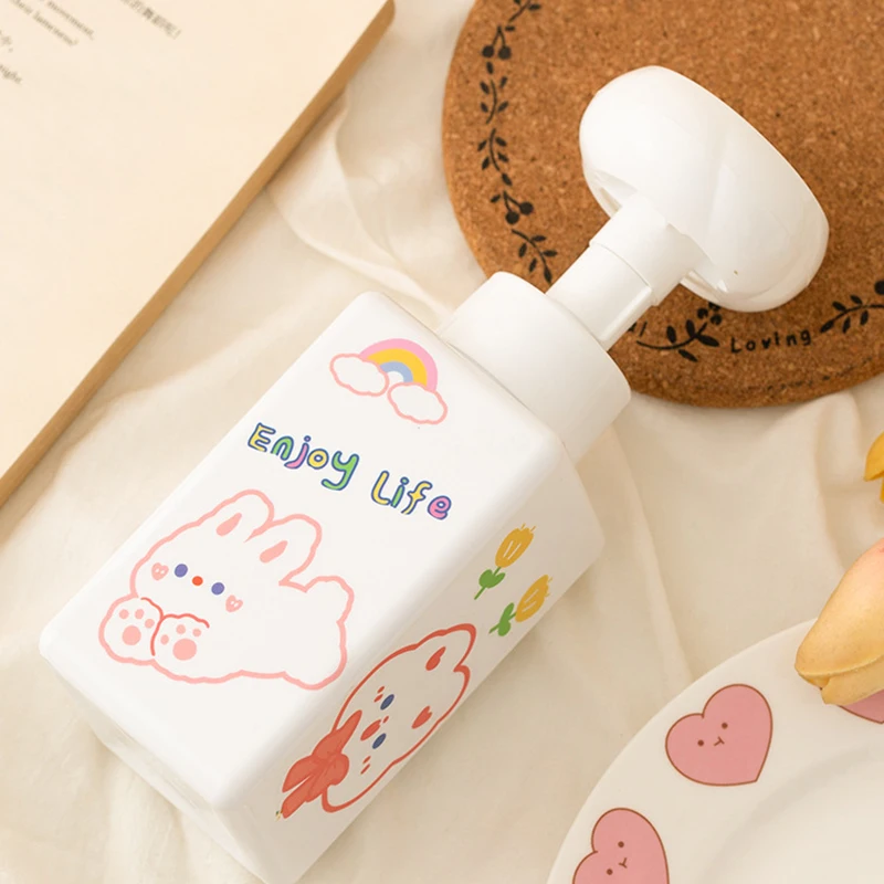 Creative Cute Flower Foam Press Bottle Bathroom Lotion Shower Gel Hand Soap Foamer Household Cleaning Accessories