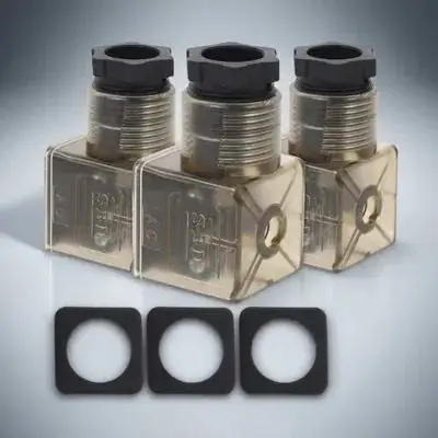 

3Pcs Brown Solenoid Valves Connector Din 43650 3 Prong Connector Coil Plug Indicator Electrical Junction Box Solenoid Parts