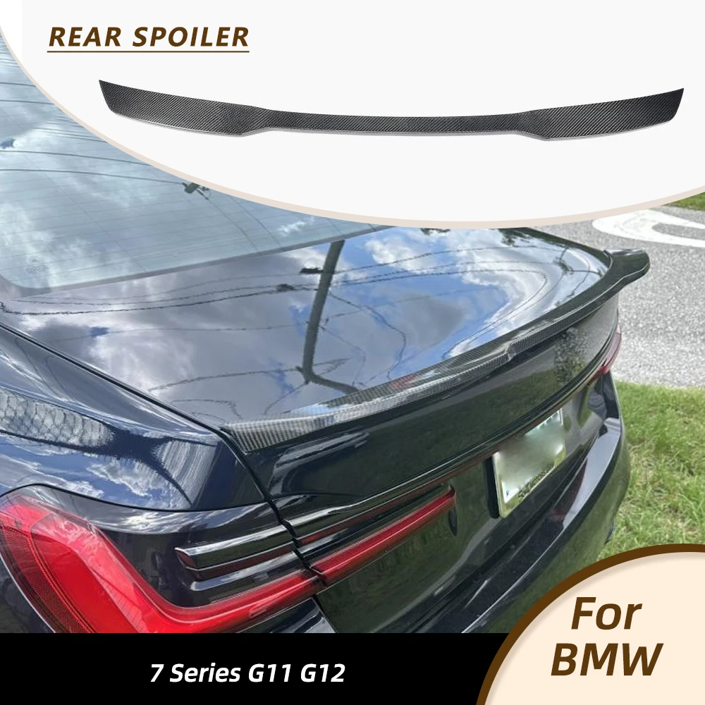 Car Rear Trunk Spoiler Wing Lip for BMW 7 Series G11 G12 740i 750i M760i 2016-2021 Rear Tail Boot Lid Raing Spoiler Carbon Fiber