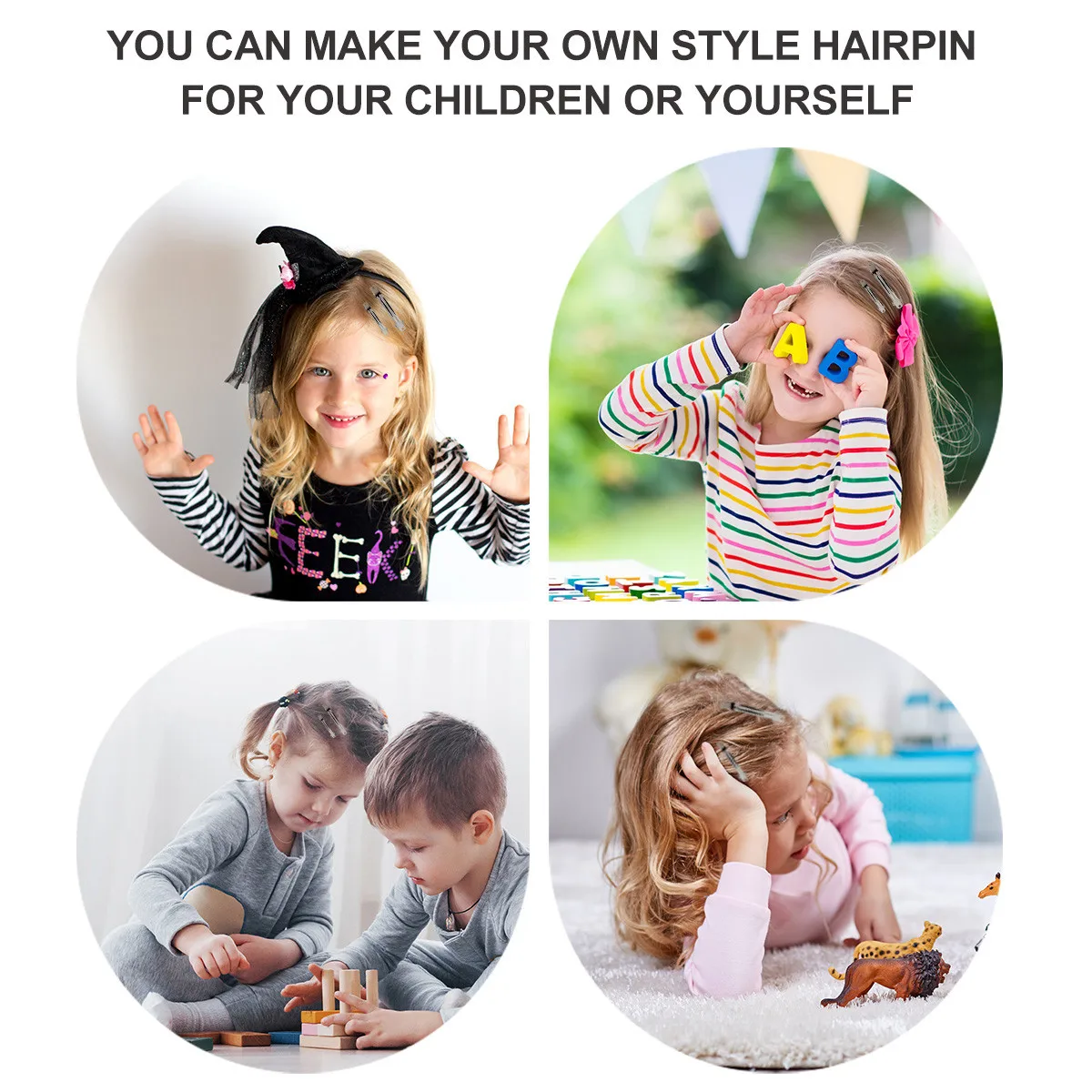 

160Pcs Blank Snap Hair Clips DIY Accessories for Kids Women Barrette Findings Automatic Spring Clip Craft Making Hairbow Base