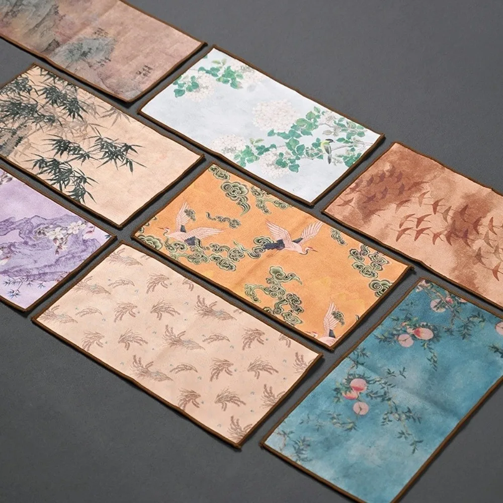 Reusable Chinese Painted Suede Thick Tea Towel Hand Towels Coaster Absorbent Towel Super Absorbent Table Mat Tea Accessories