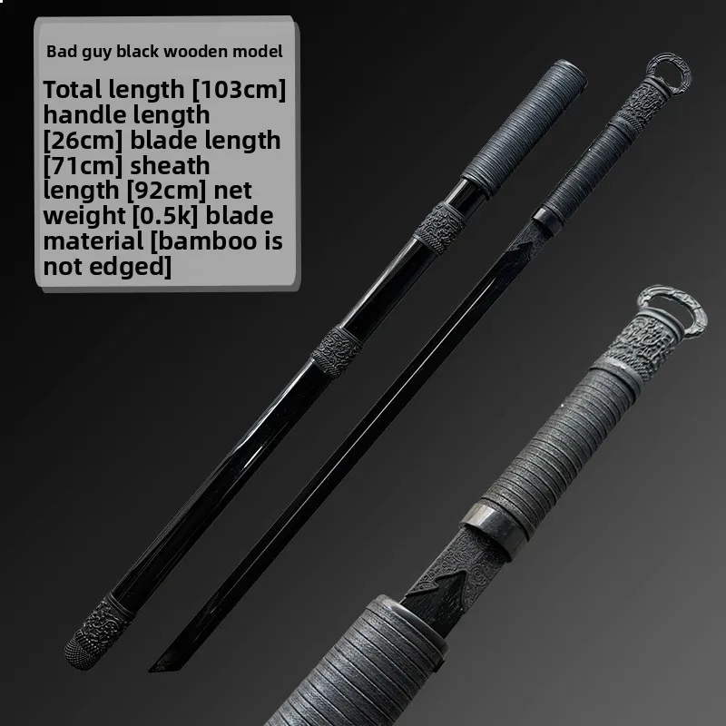 107 cm/42.13in Badguy Houten Praktijk Zwaard Katana Met Schede Model Props Anime Randapparatuur Collectible Cosplay Outdoor Speelgoed gift