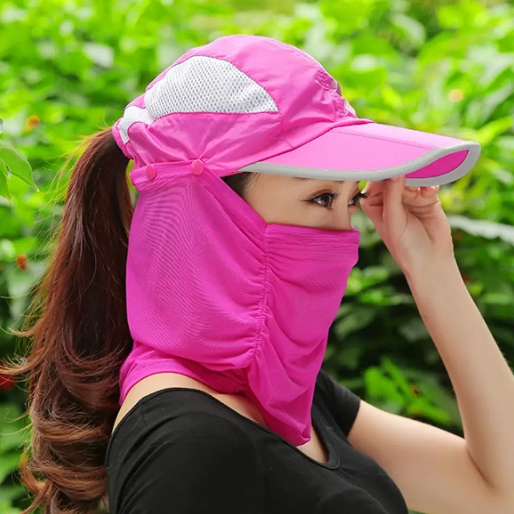 Women Breathable Detachable UV Protection Beach Cap Shade Hat Baseball Cap Sunshade Sun Hat