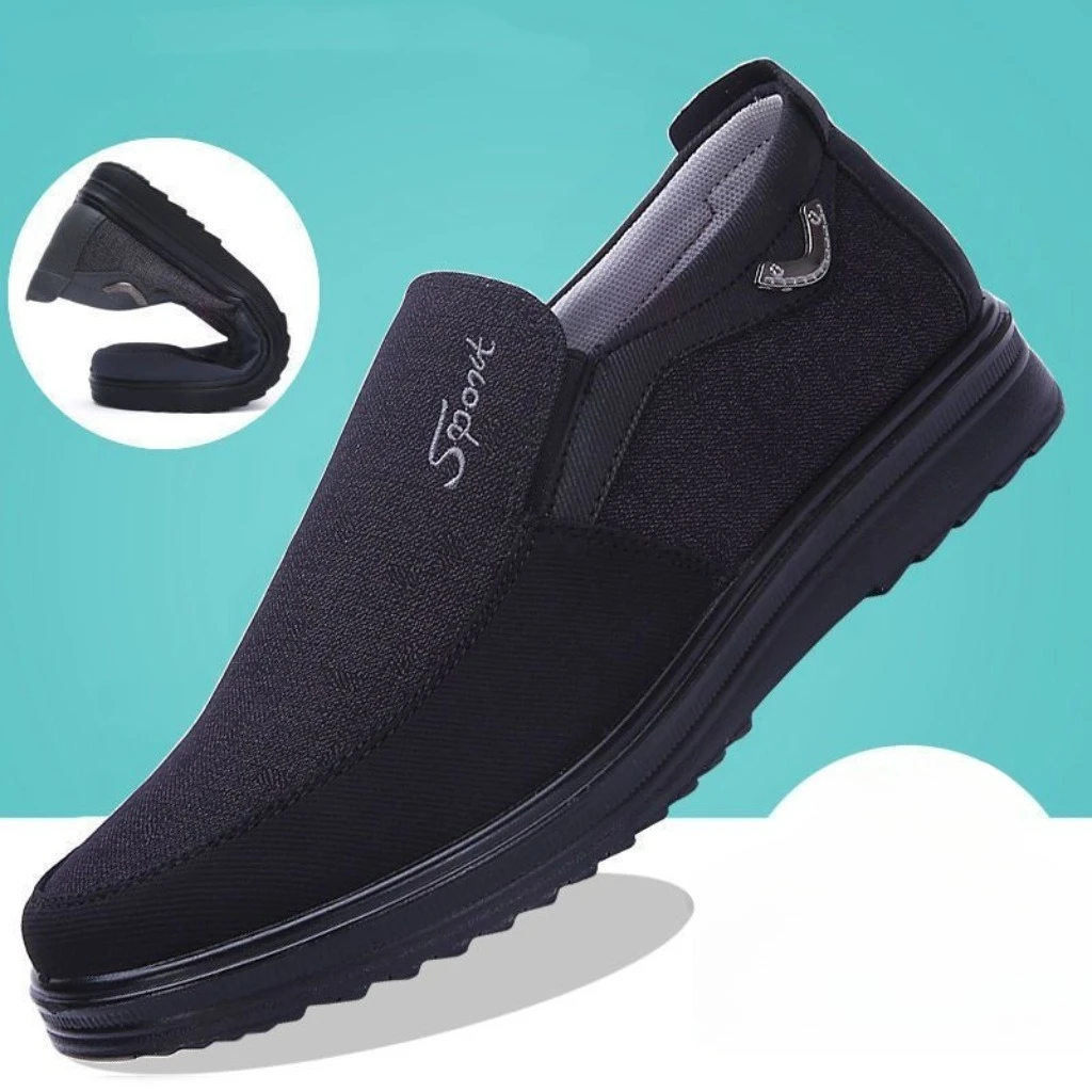 

2026 Men Canvas Shoes comfortable Soft Sole Walking Shoes for Men Breathable Slip-On Casual Shoes Lightweight Men Sneakers
